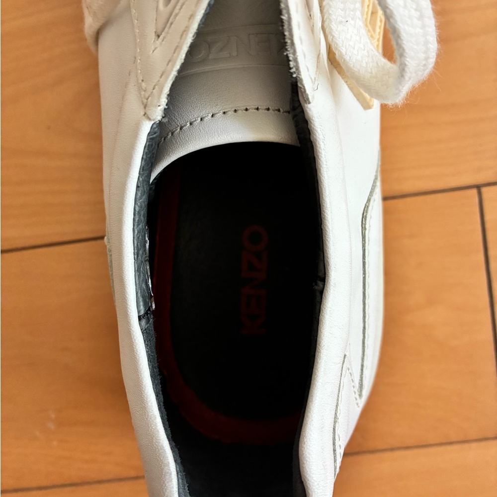 Kenzo Tennix White Leather Lace-Up Low-Top Sneakers View 4